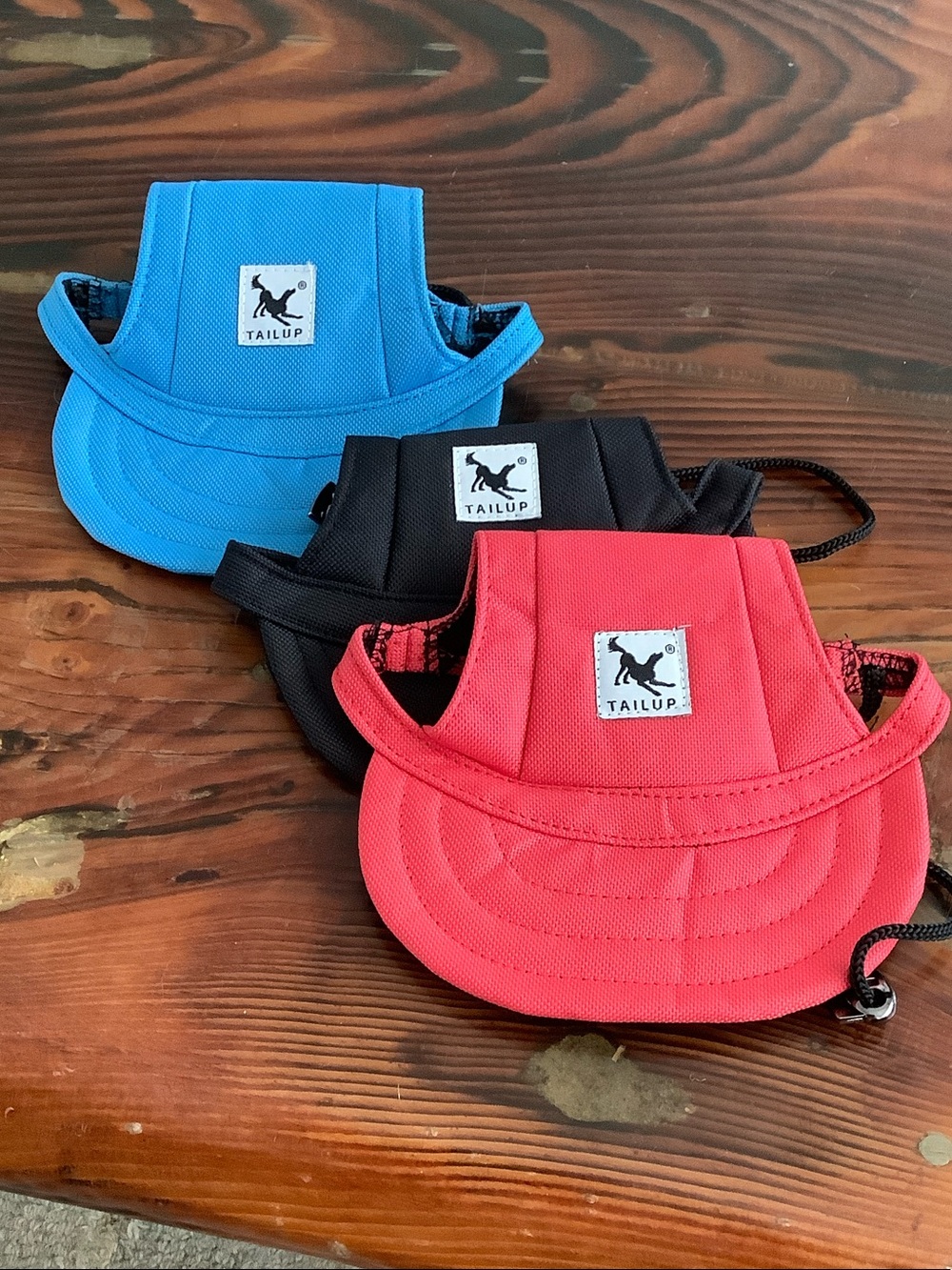 Dog Visors Trio in Red, Black & Blue